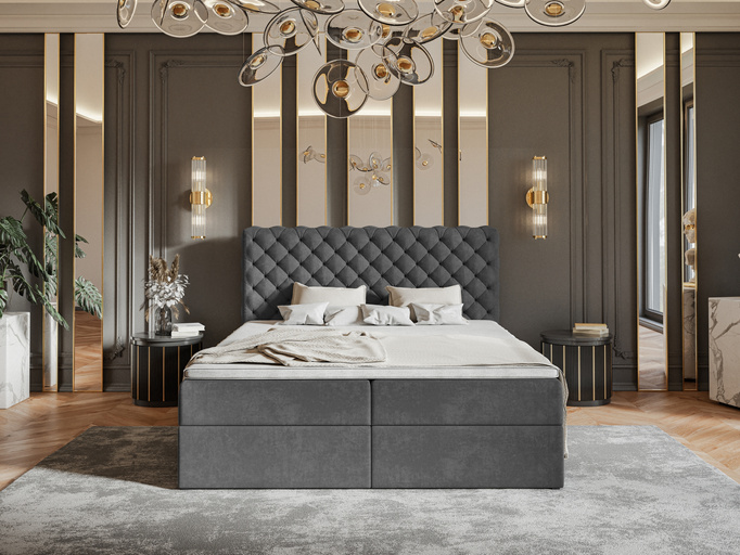 Nowoczesne łóżko kontynentalne 180x200 cm z pojemnikiem BROLY