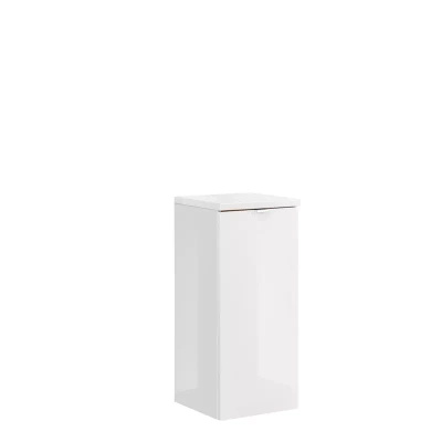 Biała szafka łazienkowa z koszem na pranie CHARM