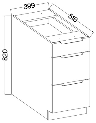 Dolna szafka kuchenna z szufladami 40 cm SELENA cichy domyk