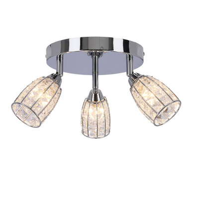 Shiba lampa sufitowa plafon chromowy 3x15w g9 klosz bezbarwny