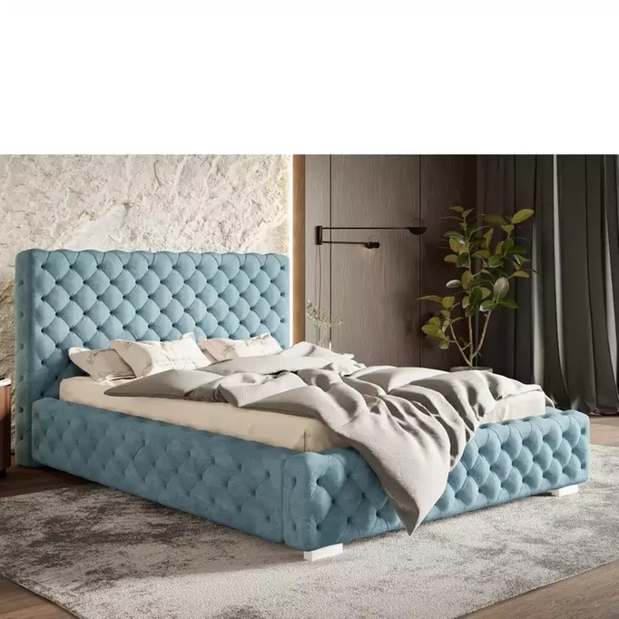 Duże łóżko tapicerowane 200x200 cm AMRON