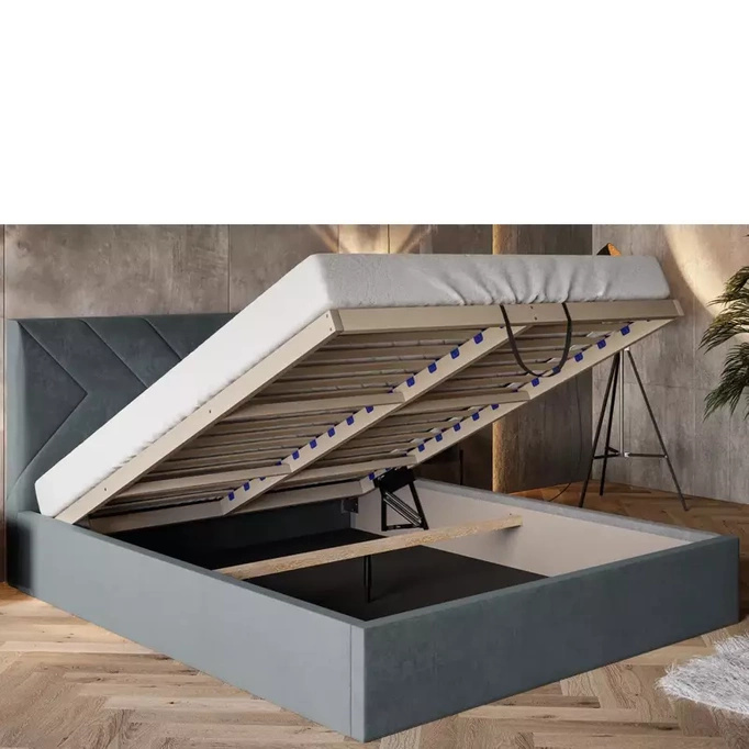 Granatowe łóżko 140x200 cm do sypialni BATOR