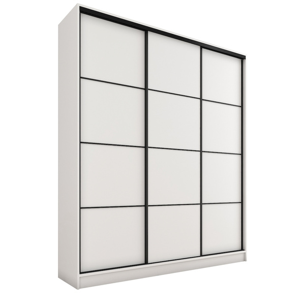 Biała trzydrzwiowa szafa przesuwna 180 cm LOFT MAX