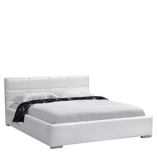 Białe łóżko tapicerowane 160x200 LUANDA