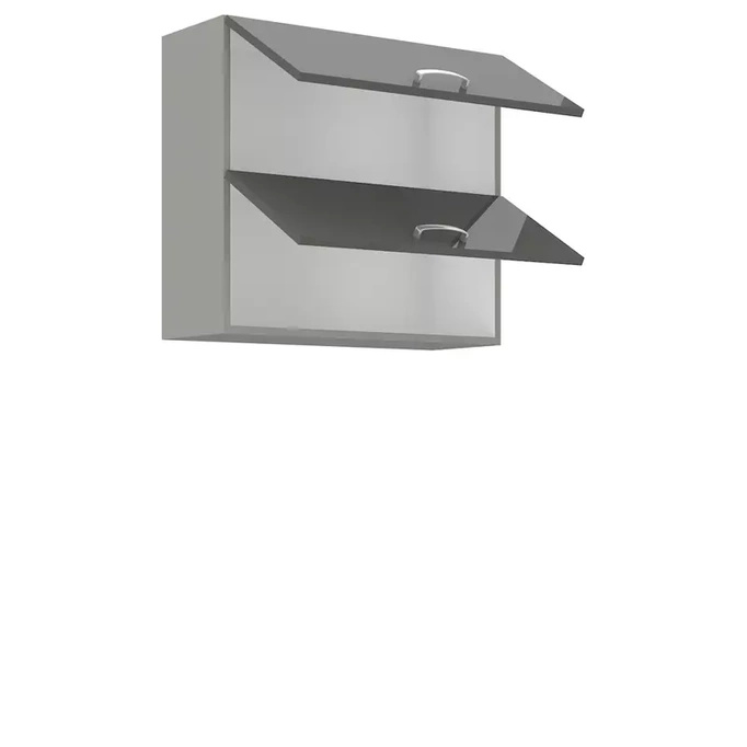 Nowoczesna szafka kuchenna wisząca  szary połysk 80 cm SILVER 