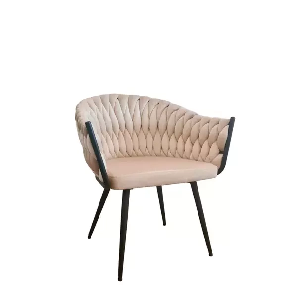 Krzesło tapicerowane beż glamour PALLES