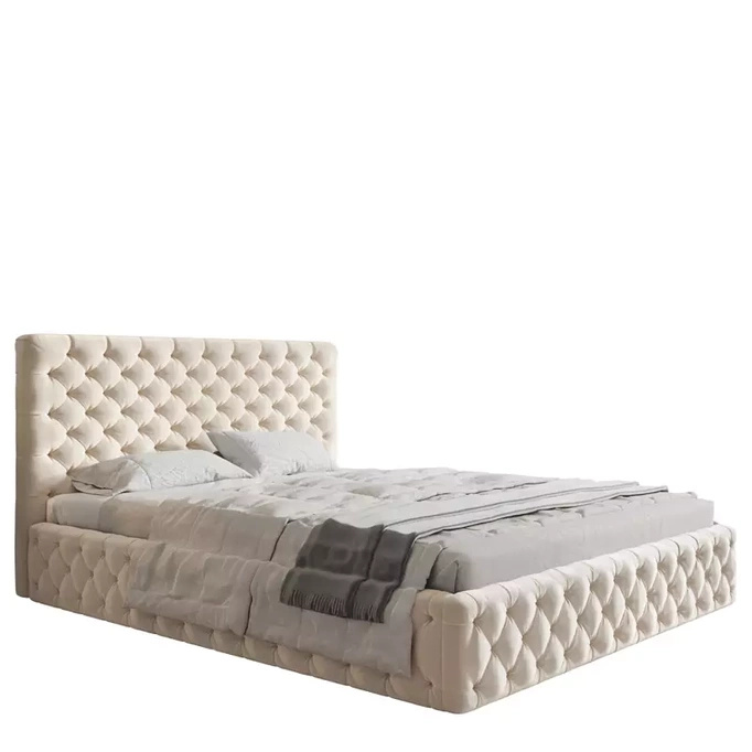 Pikowane łóżko dwuosobowe 160x200 cm INTON