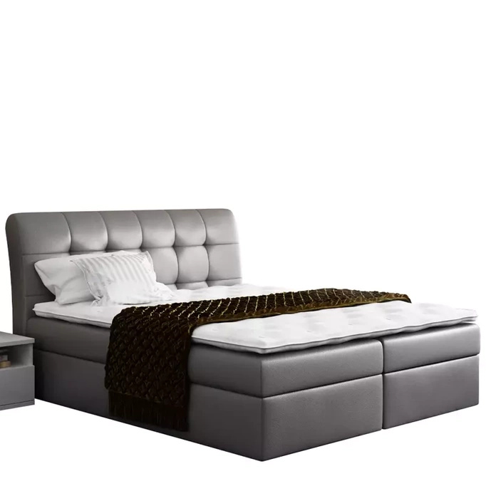 Czarne łóżko kontynentalne 140x200 DENIS