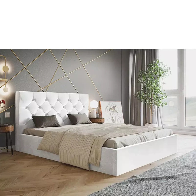 Łóżko tapicerowane 120x200 cm z oparciem TESAR