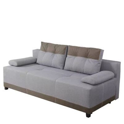 Szara sofa rozkładana ROMPON funkcja spania pojemnik