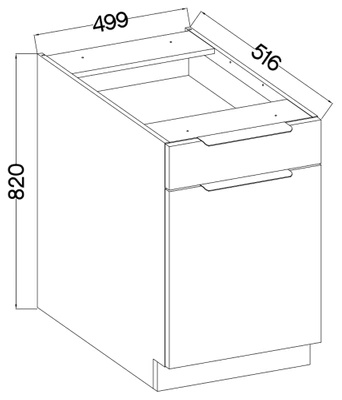 Dolna szafka kuchenna z szufladą 50 cm MARGARET orzech okapi