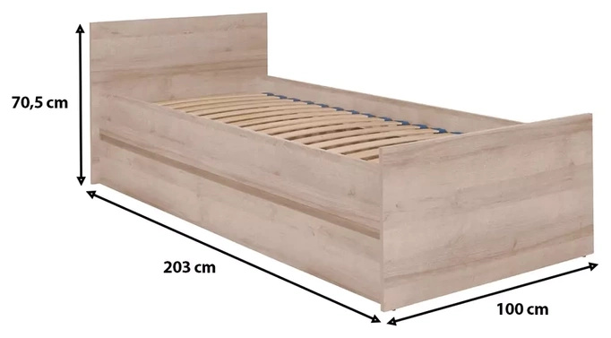 Nowoczesne łóżko do pokoju młodzieżowego 90x200 cm COSTA 