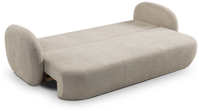 Nowoczesna sofa rozkładana z pojemnikiem OMERO beżowa