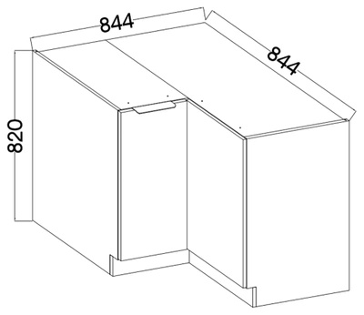 Narożna szafka kuchenna stojąca 90x90 cm ANES kaszmir