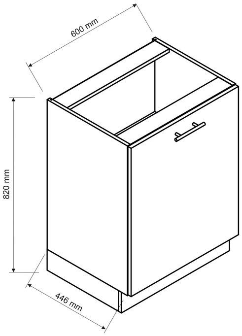Dolna nowoczesna szafka kuchenna 60 cm BRIT półka