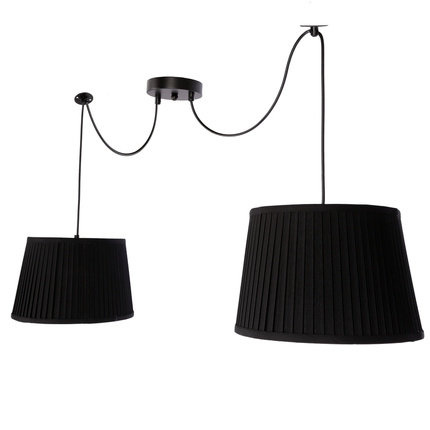 Gillo lampa wisząca czarny 2X40W E27 abażur czarny 