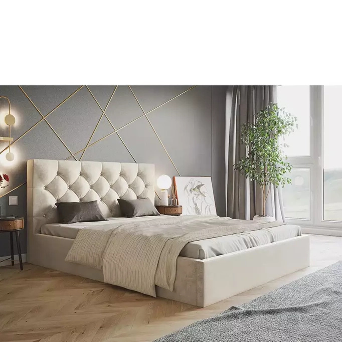 Łóżko tapicerowane 120x200 cm z oparciem TESAR